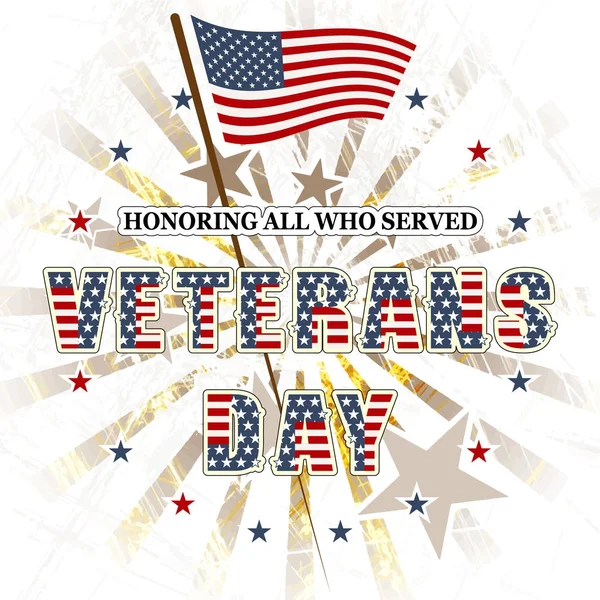 Giorno dei veterani, in onore di tutti coloro che hanno servito . — Vettoriale Stock