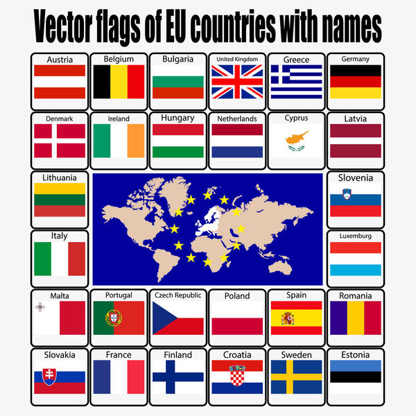 set flags of the European Union