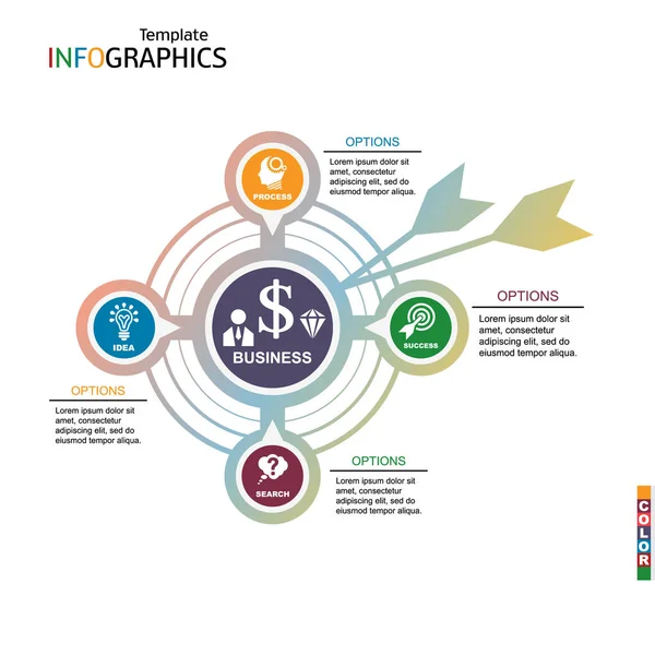 Infographie éléments de modèle d'entreprise — Image vectorielle