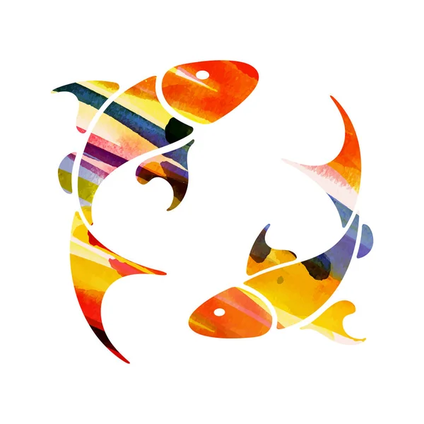 Signe du zodiaque Poissons — Image vectorielle