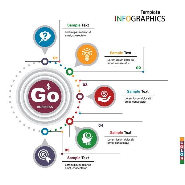 Infographie éléments de modèle d'entreprise — Image vectorielle