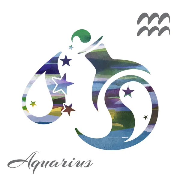 Zodiac sign Aquarius — Stock Vector