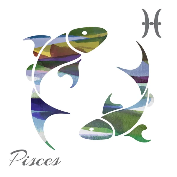 Zodiac sign Pisces — Stock Vector