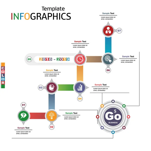Infographics επιχειρηματικό πρότυπο στοιχείων — Διανυσματικό Αρχείο