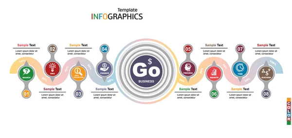 Infographie éléments de modèle d'entreprise — Image vectorielle