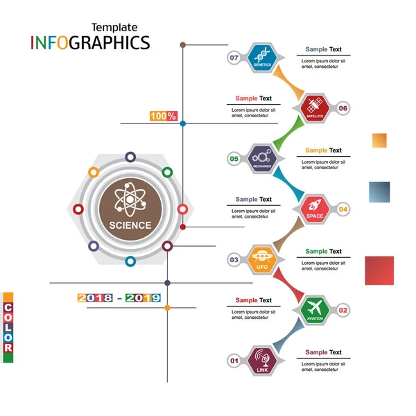 Modèle d'infographie. science, technologie — Image vectorielle
