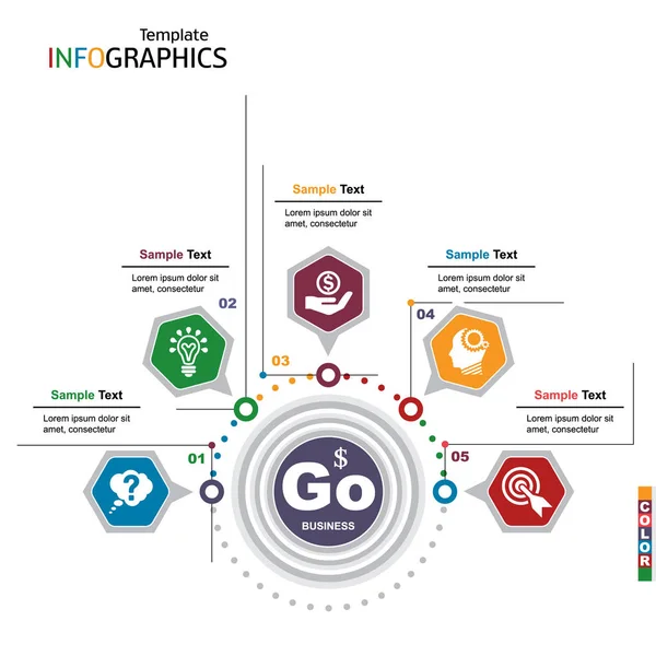 Infografías elementos de plantilla de negocio — Vector de stock