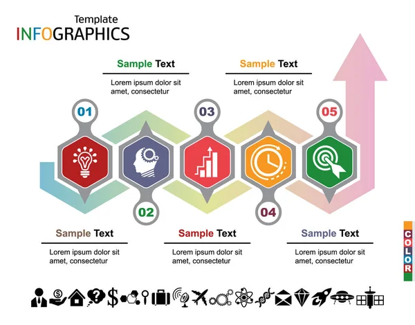 Elemente șablon de afaceri infografice — Vector de stoc