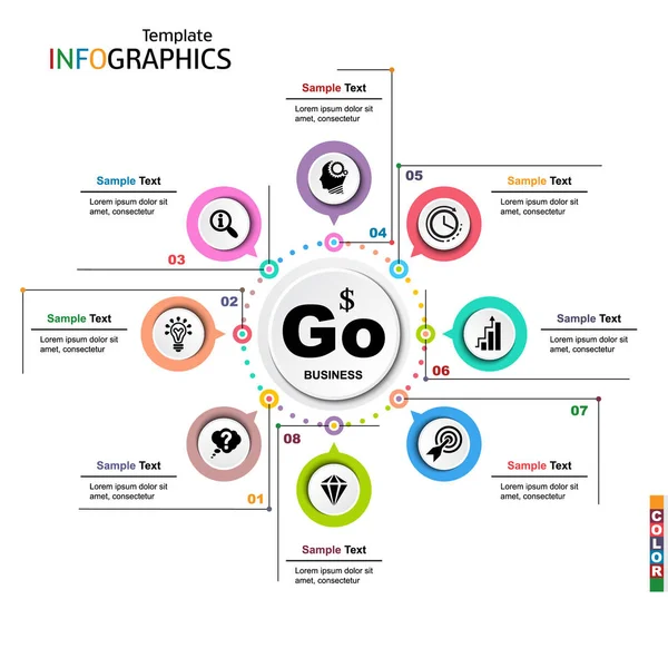 Infographie éléments de modèle d'entreprise — Image vectorielle