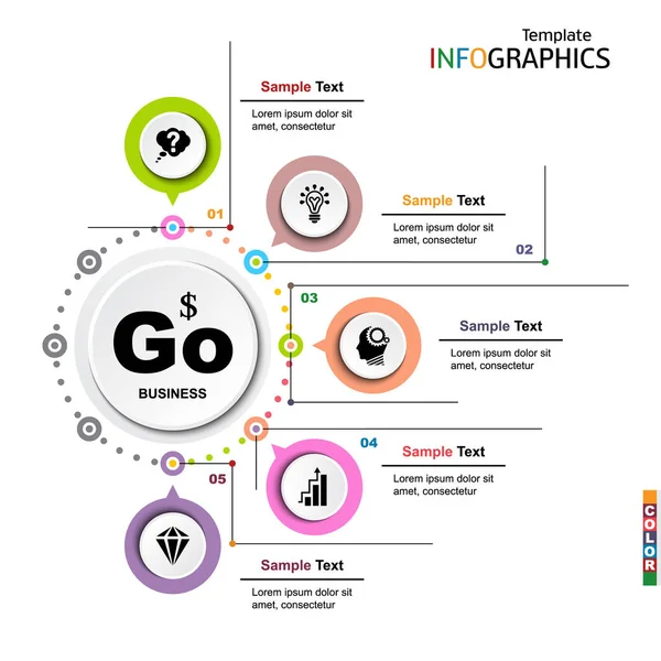 Infographie éléments de modèle d'entreprise — Image vectorielle