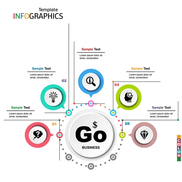 Infographie éléments de modèle d'entreprise — Image vectorielle
