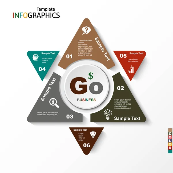 Infografía, gráfico geométrico, concepto de negocio — Vector de stock