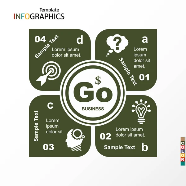 Infografía, gráfico geométrico, negocio — Vector de stock