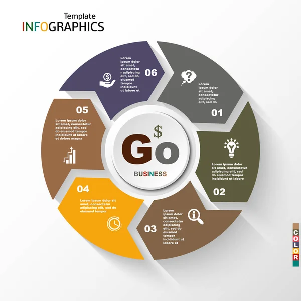 Infografía, gráfico geométrico, concepto de negocio — Vector de stock