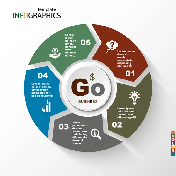 Graf infografic, geometric, concept de afaceri — Vector de stoc