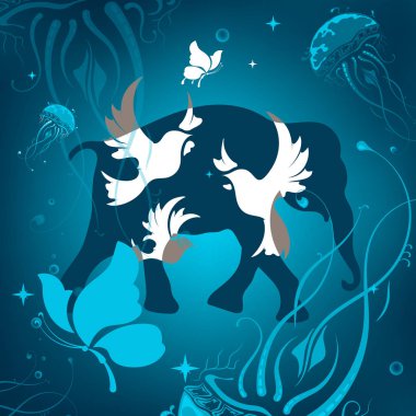 Hayvanlar soyutlama ile arka plan