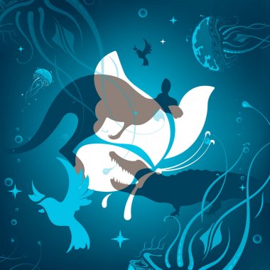 Hayvanlar soyutlama ile arka plan