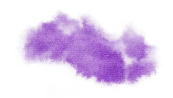 Ilustração aquarela com mancha aquarela roxo no fundo branco . — Fotografia de Stock