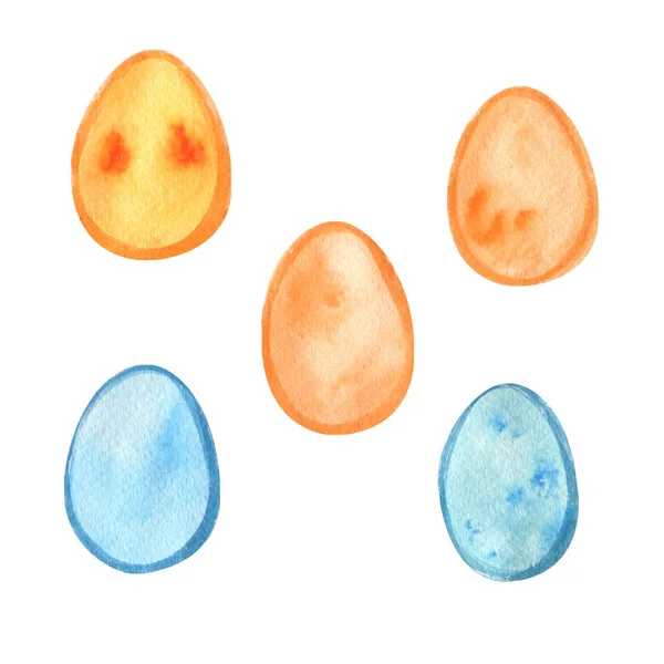 Easter eggs watercolor.Hand Drawn watercolor illustration.Isolated on a white background. — Stock Photo, Image