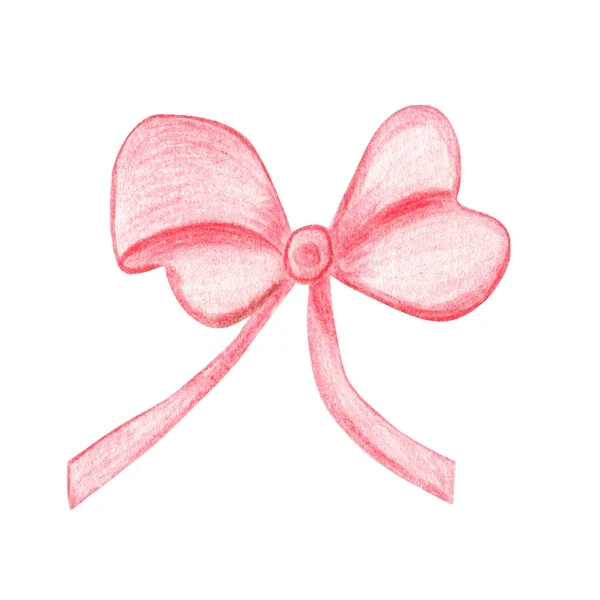 Watercolor red bow.Hand Drawn watercolor illustration.Isolated on a white background. — Stock Photo, Image