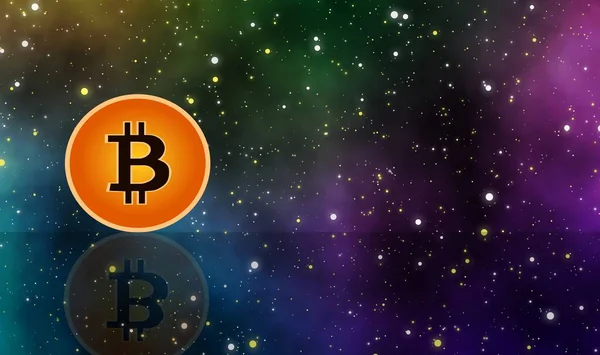 Bitcoin galaxy konsept tasarım arka plan — Stok fotoğraf