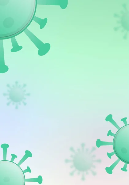 緑のコロナウイルスやCovid 19のコンセプトデザインの背景のイラスト — ストック写真