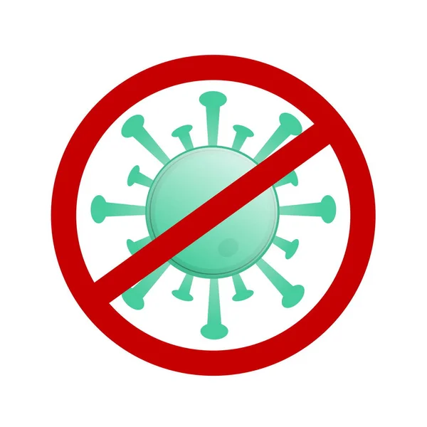 Σταματήστε Coronavirus Covid Εικονίδιο Σχεδιασμό Λευκό Φόντο — Φωτογραφία Αρχείου
