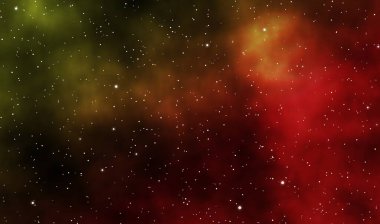 Uzay Kaçışı illüstrasyon astronomi grafik tasarımı. Derin evrende nebula ve yıldız alanı var..