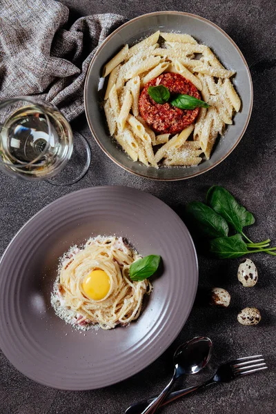 Italian style pasta dinner.