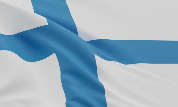 Rendering Bandera Finlandia Fondo —  Fotos de Stock