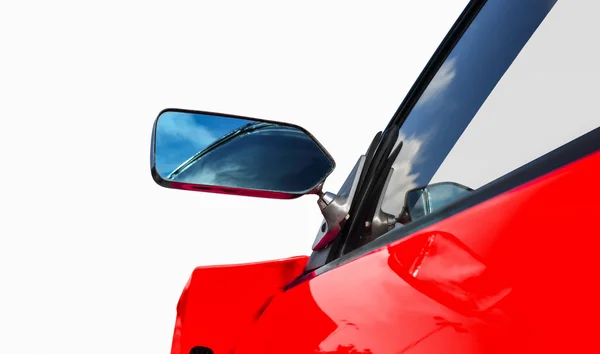 Espelho retrovisor lateral em um carro esportivo — Fotografia de Stock