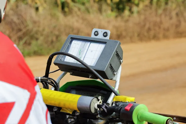 Rallye carnet de route moto, instruments de navigation — Photo