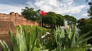 Chiang Mai hendek ve antik duvar, Tayland.