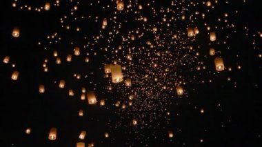 Kesintisiz döngü float Asya fenerler Chiang Mai, Tayland