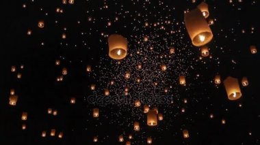 Yüzer yüzer Asya fenerler Chiangmai, Tayland
