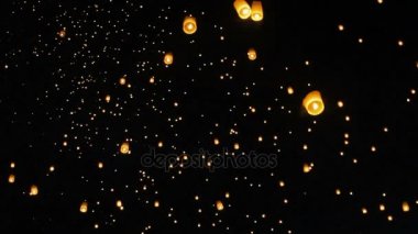 Yüzer yüzer Asya fenerler Chiangmai, Tayland