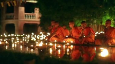 Asalha Bucha gün, Chiangmai, Tayland.