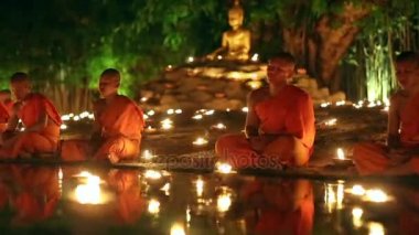 Asalha Bucha gün, Chiangmai, Tayland.