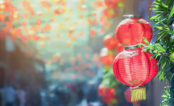 Chinese nieuwjaarslantaarns in chinatown — Stockfoto