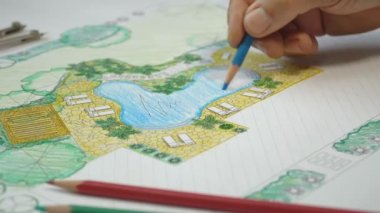 Villa için peyzaj mimarı arka bahçe planı