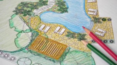 Villa için peyzaj mimarı arka bahçe planı