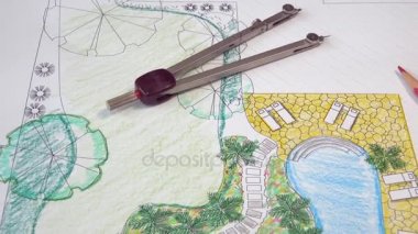 Villa için peyzaj mimarı arka bahçe planı