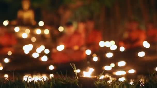 Asalha Bucha dag, Chiangmai, Thailand. — Stockvideo