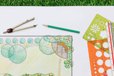 Villa için peyzaj mimarı arka bahçe planı