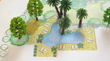 Villa için peyzaj mimarı arka bahçe planı