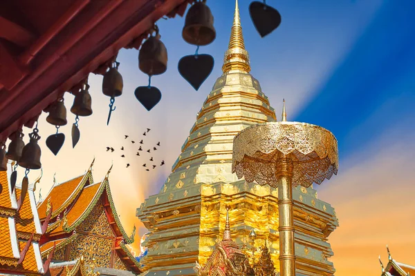 Pagoda a Wat Phra That Doi Suthep a Chiang Mai, Thailandia — Foto Stock