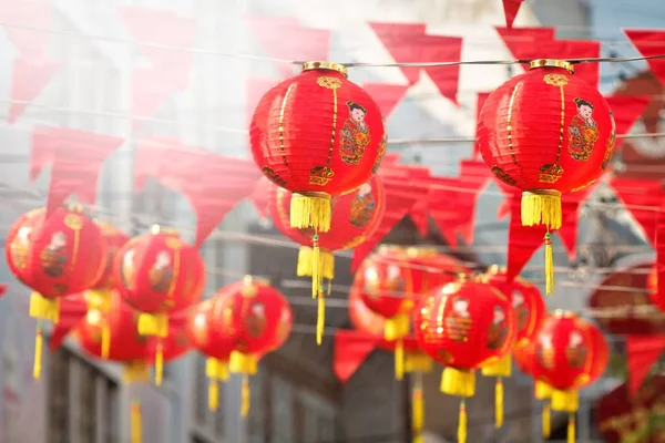 Linternas Año Nuevo Chino Ciudad China —  Fotos de Stock