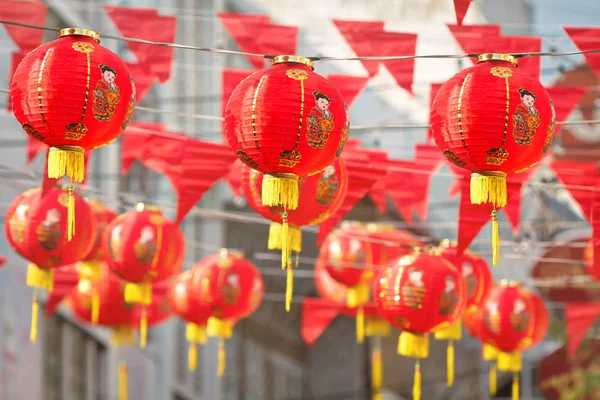 Lanternes Nouvel Chinois Dans Ville Chine — Photo