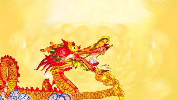 Chinesischer Neujahrsdrache mit Laternen in China-Stadt. — Stockfoto