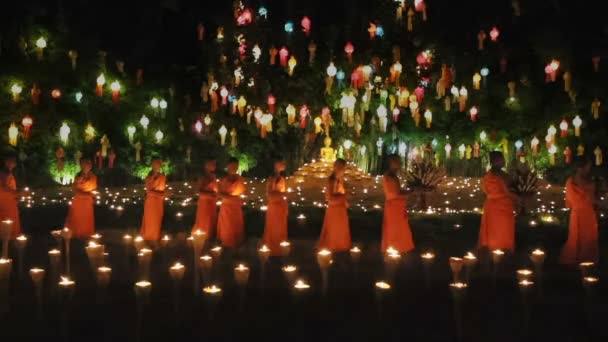 Чан Май Тайланд Ноября Фестиваль Пэн Является Важной Культурой Таиланде — стоковое видео